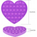 Jucarie senzoriala din silicon Push Pop Bubble, inima, Oktane, antistres, pentru scoala/birou, 15x1.6 cm, mov